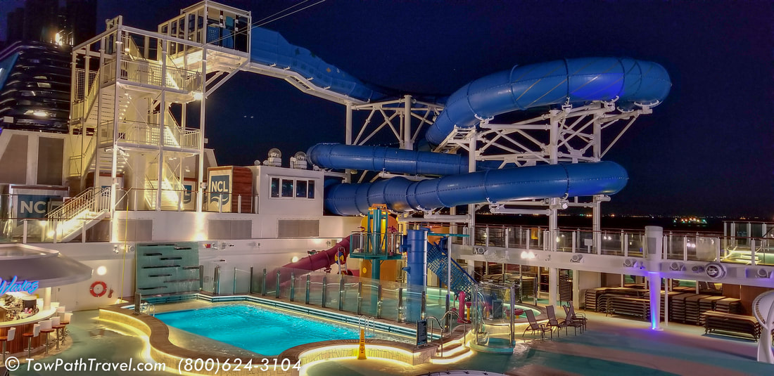 Waterslides on a NCL norwegian cruise line ship