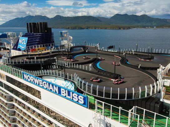 Gokart track on the NCL Bliss, Norwegian Cruise Lines