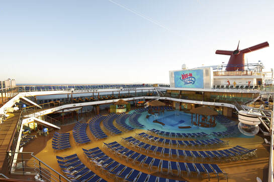 Carnival Cruise line lido deck, pool and movies under the stars